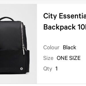 lululemon athletica Black City Backpack